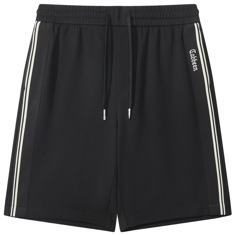 CABBEEN 300G Healthy Fabric Men's Shorts with Side Seam Exquisite Webbing Splicing Durable Knit Shorts Summer 2026