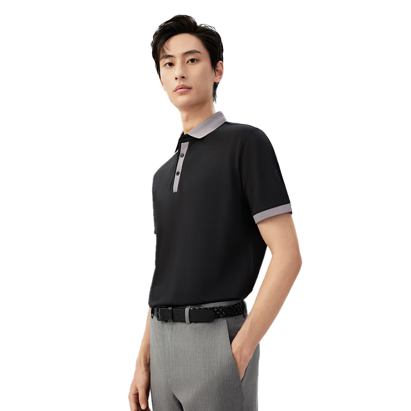 Red Bean Ice Silk Cooling Polo Shirt Short Sleeve Men's Business Casual Comfortable Short Sleeve T-Shirt