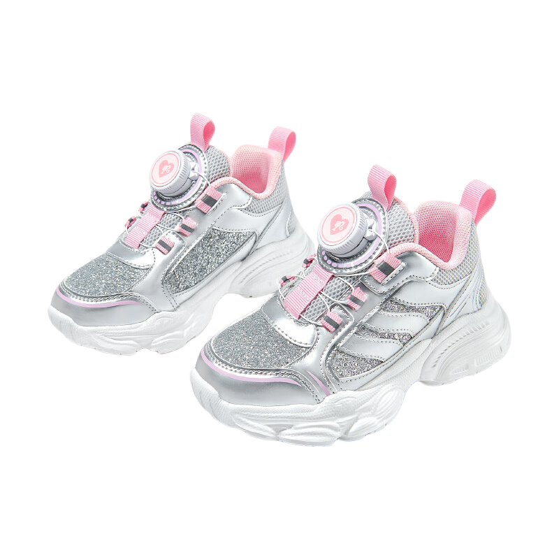 Barbie Girls' Shoes, Spring And Autumn Girls' Dad Shoes, Outdoor Rotary Button Sneakers, Girls' DA6708, Yin Tao, Size 32