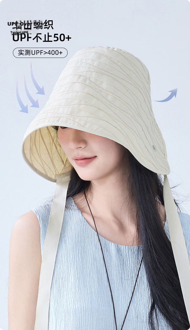 JIUMU Women's Sun Protection Hat UV Protection Bucket Hat Summer Outdoor Face Covering Sun Hat 3