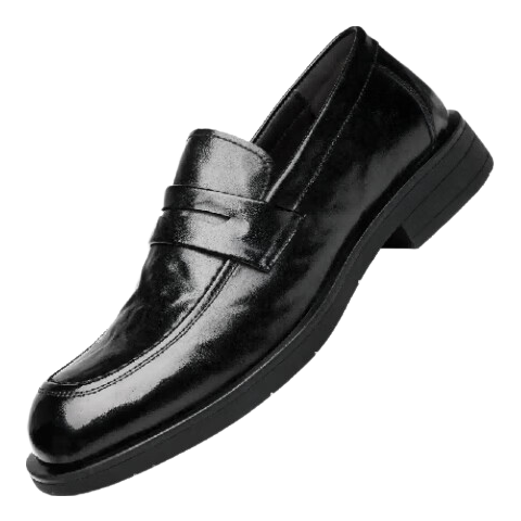 CARTELO Top-Grain Leather Shoes for Men, 2025 New Loafers, Breathable Business Casual Shoes, Men's Leather Shoes K054 Black Size 43
