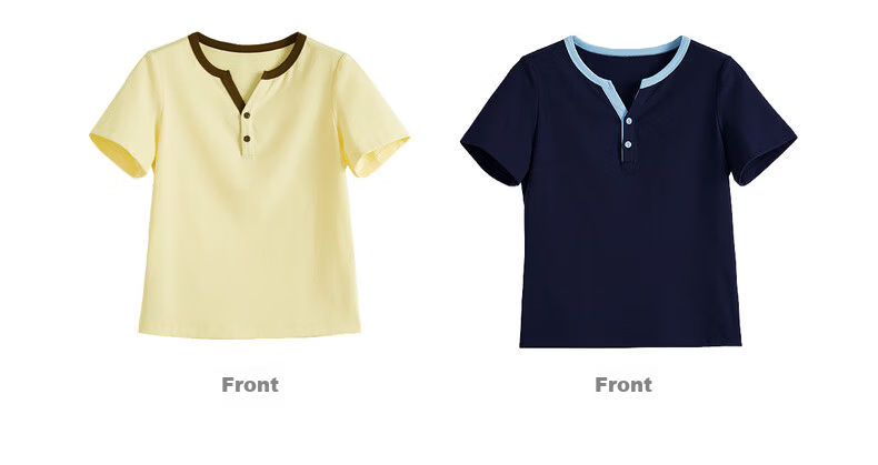 Sllsky Women's Short Sleeve T-Shirt 2026 Summer New Fashion Casual Colorblock Henley Neck Youthful Top 24