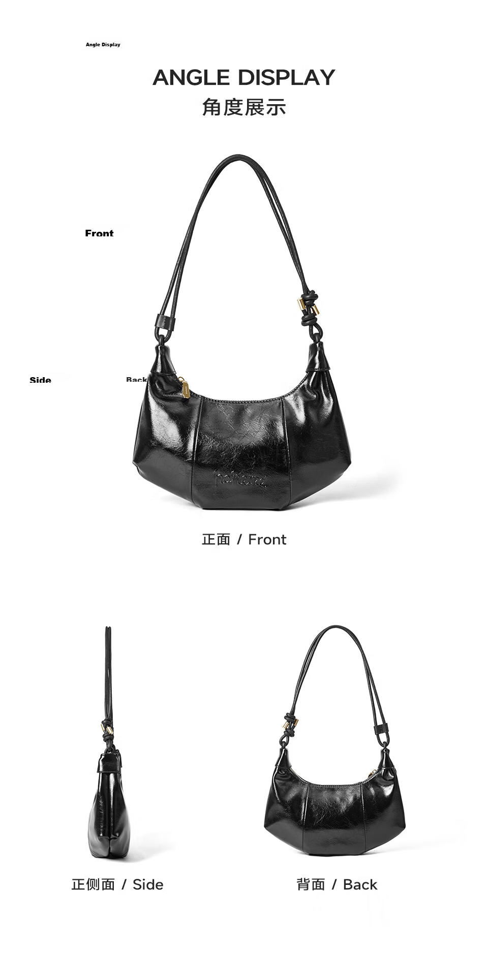 Hotwind Women's Shoulder Bag Underarm Hobo Handbag Crescent Leather Horn Bag Birthday Gift for Girls 10