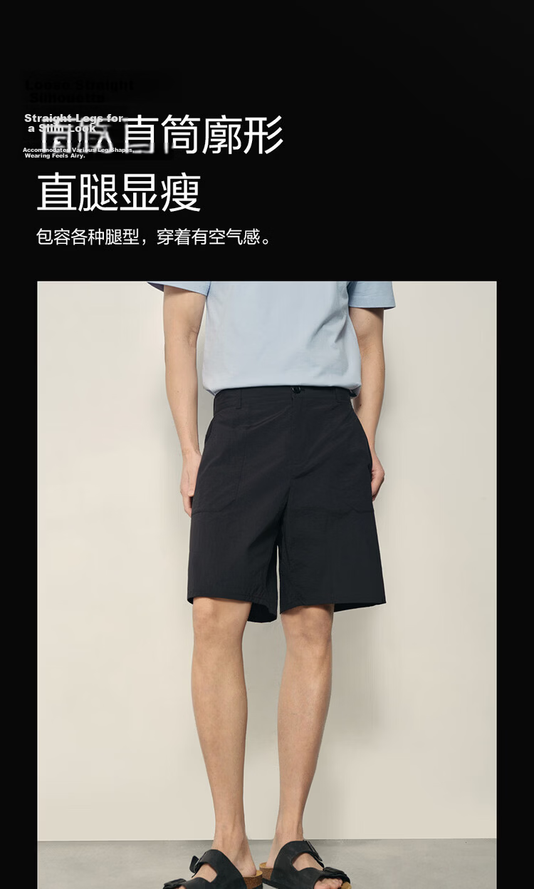 Giordano Men's 2026 Summer Textured Semi-Elastic Waist Casual Shorts Korean Style 01106598 6