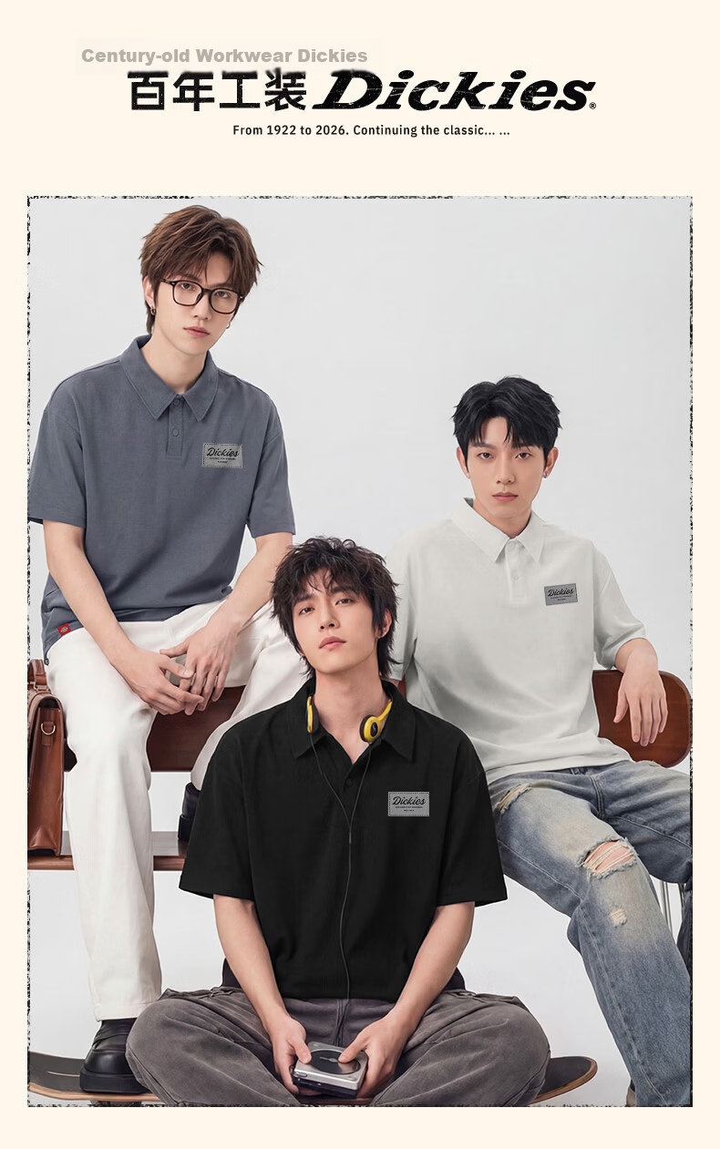 Dickies Cooling Polo Shirt Men Summer New Breathable Quick-Dry Business Casual Short Sleeve Collared Top 2