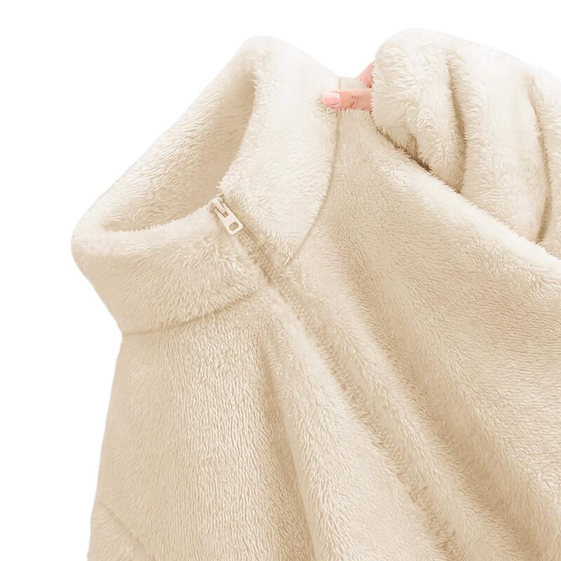 Jeanswest Women's Double-Sided Fleece Jacket Autumn Winter 2025 New Warm Coral Fleece Lined Thickened Coat