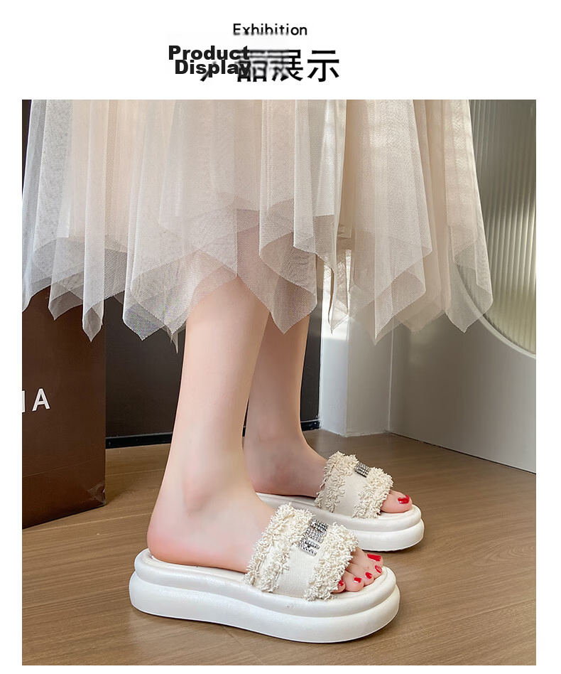 Cartelo Crocodile Women's Sandals Summer New Fashion Rhinestone Flat Casual Shoes Beige 36 9