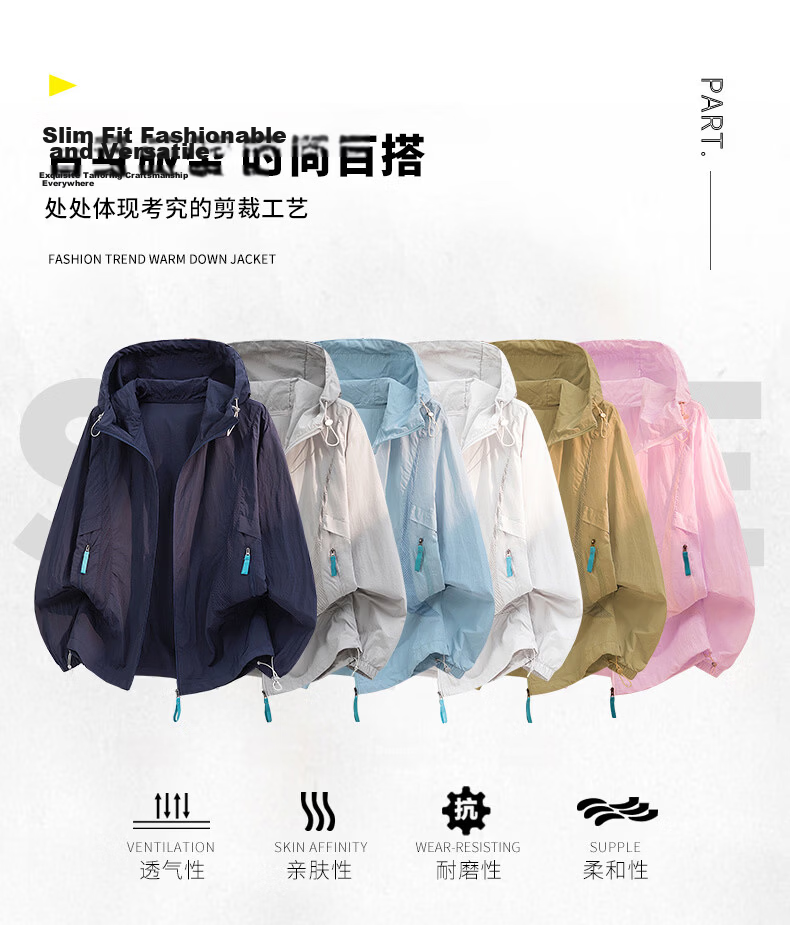 NASA GISS Men's Summer Lightweight Breathable Loose Fit Cooling Sun Protection Hoodie Jacket Ice Rain Gray L 4