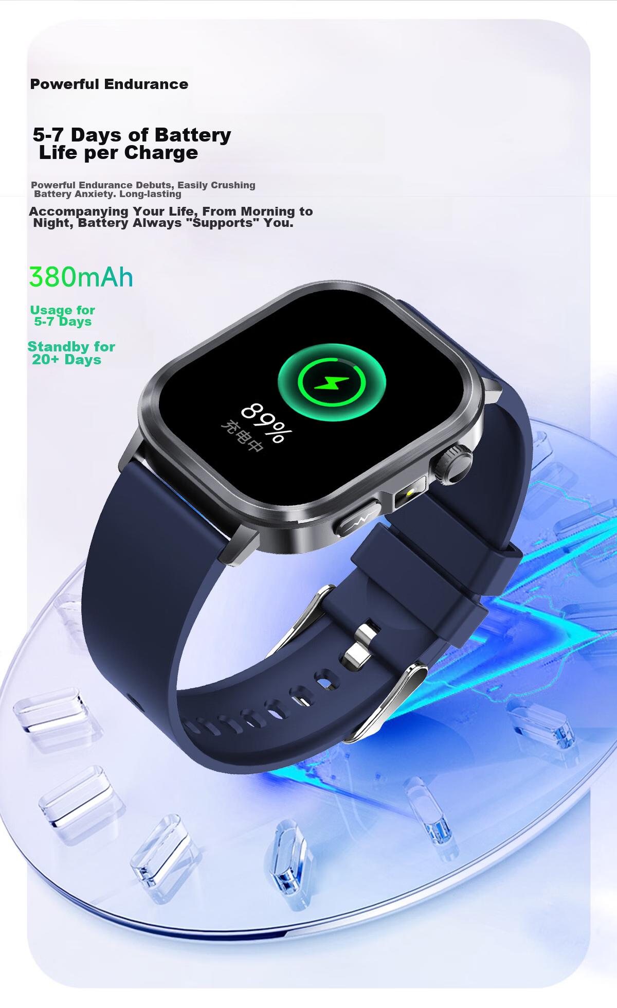EG Smartwatch AI Multifunctional Heart Rate Health Sports HD Waterproof Watch Blood Oxygen Blood Pressure Body Fat Monitoring Bracelet 21