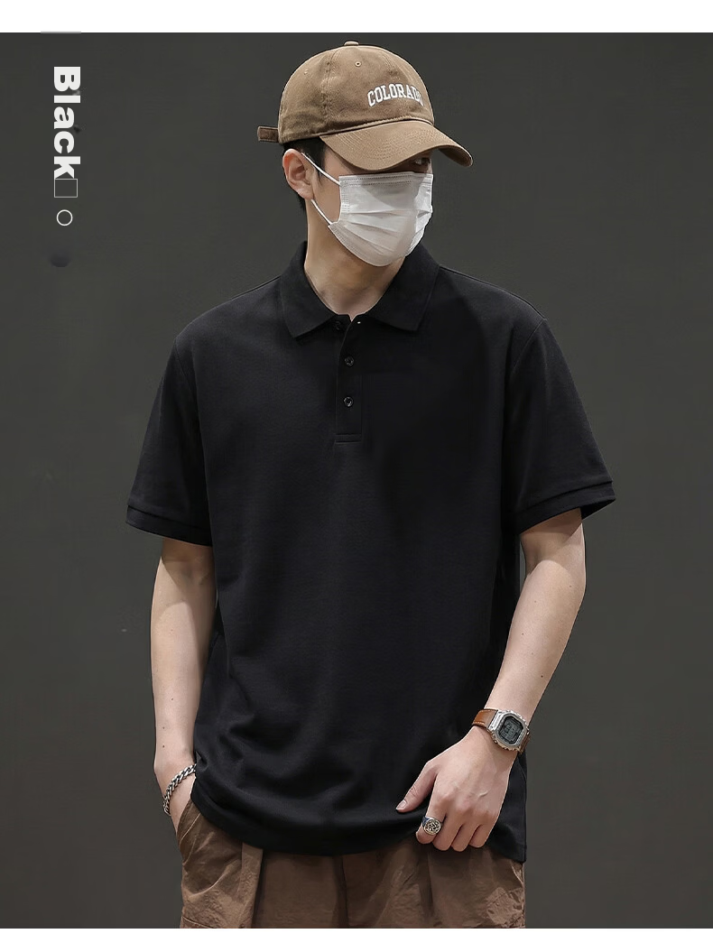 Jeanswest Men's Short Sleeve Polo Shirt 2026 Summer Mint Cool Casual T-Shirt Base Layer Men's Light Gray 3XL 11