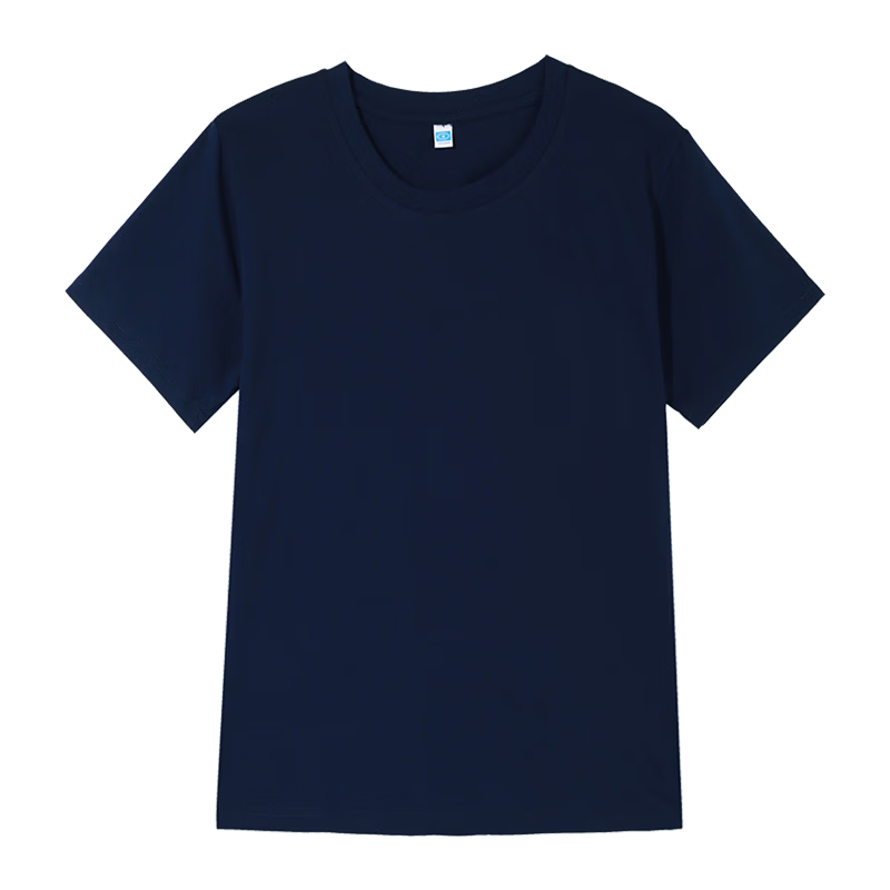 Shuangxing Pure Cotton Short Sleeve T-Shirt Women Summer Regular Shoulder Basic Solid Color Casual Middle-aged Plus Size Slim Fit Top Lake Blue M