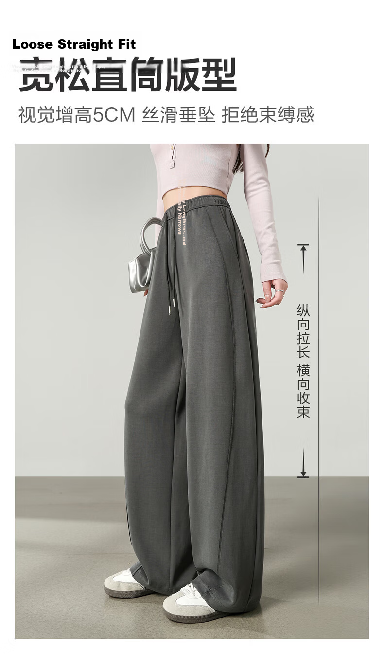 TonLion 2026 Spring Split Women's Casual Pants Dark Gray L 3
