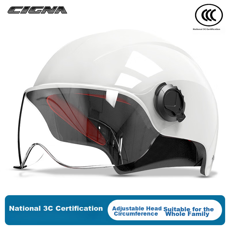 CIGNA 3C Certified Electric Motorcycle Helmet Unisex Safety Helmet Summer Ventilated Lightweight Half Helmet TS-21