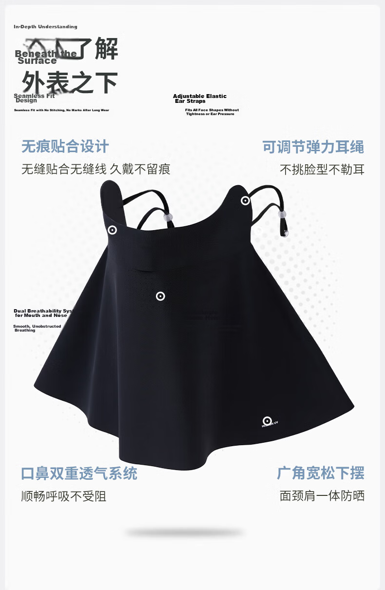 MISSION UV Ice Silk Sunscreen Face Mask for Women Summer UV Protection Sunshade Neck Guard Breathable Full Face Sun Protection Mask for Driving and Cycling 3