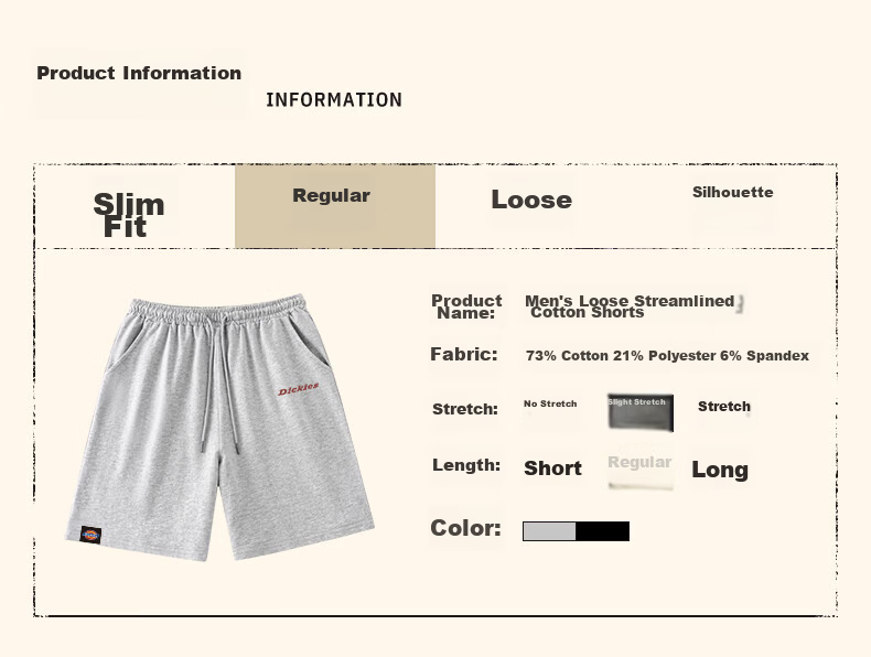 Dickies American Vintage Casual Straight-Leg Shorts Men 2026 Summer New Simple Comfortable Loose Breathable Durable Knee-Length Pants 3