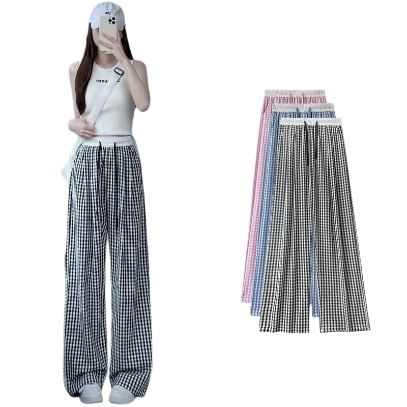 LangSha Wide-Leg Pants for Women, Spring And Autumn New Style Dopamine High-Waist Draping Slimming Casual Loose Lazy Trendy Trousers