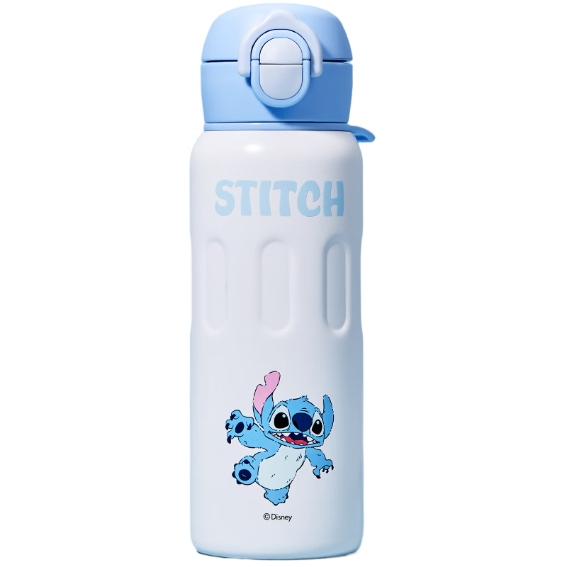 Disney Insulated Kids Double Drinking Cup 316 Stainless Steel Large Capacity Water Bottle with Straw Portable Blue