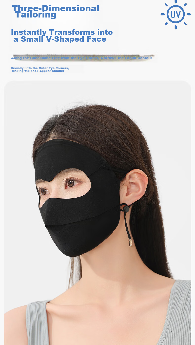 Romon Ice Silk Sun Protection Face Mask for Women Breathable UV Protection Ear-Hanging Full Face Cycling Mask 4