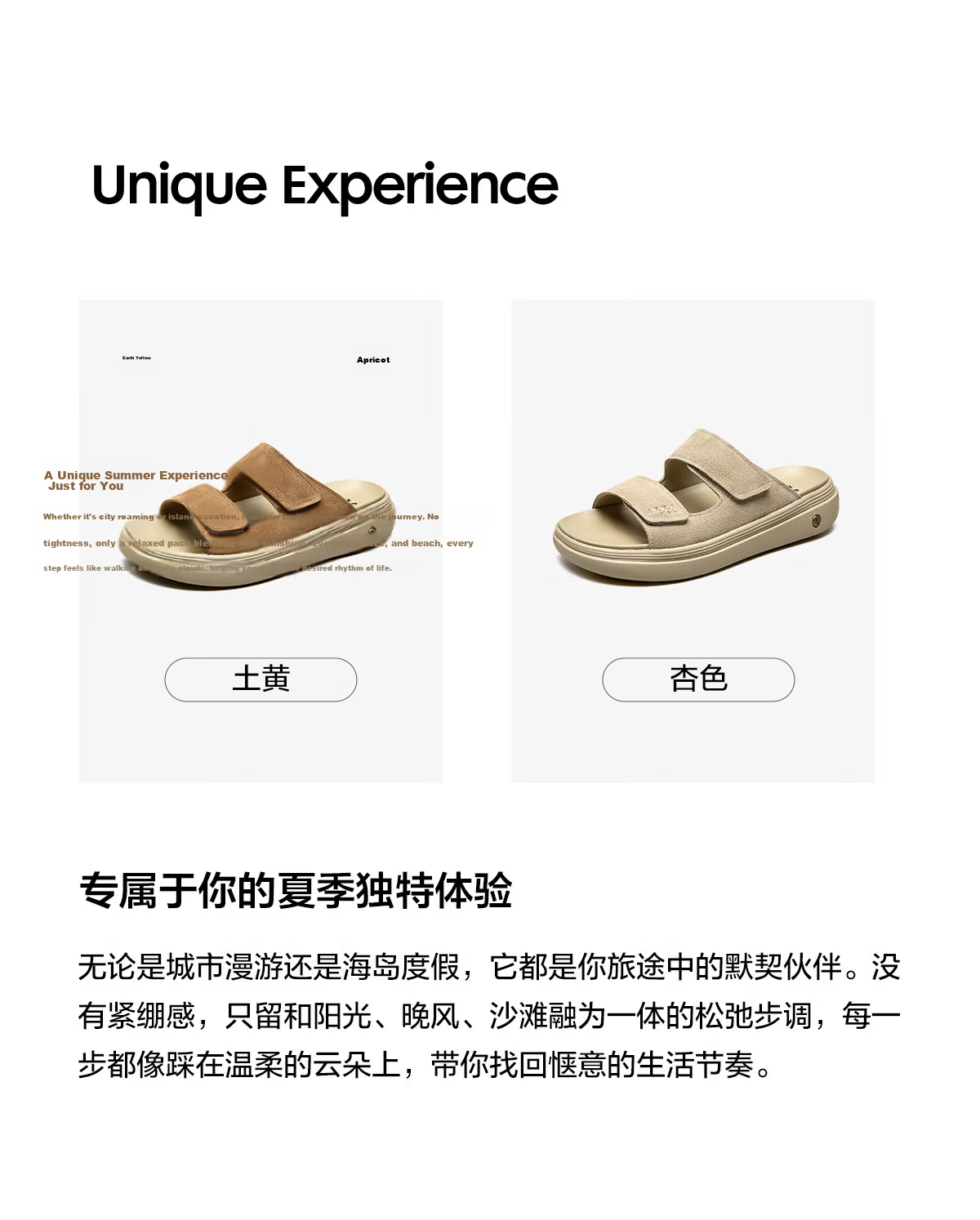Eierkang Men's Boken Style Thick Sole Slip-On Beach Sandals Casual One-Strap Slippers 96262W Apricot Size 38 3