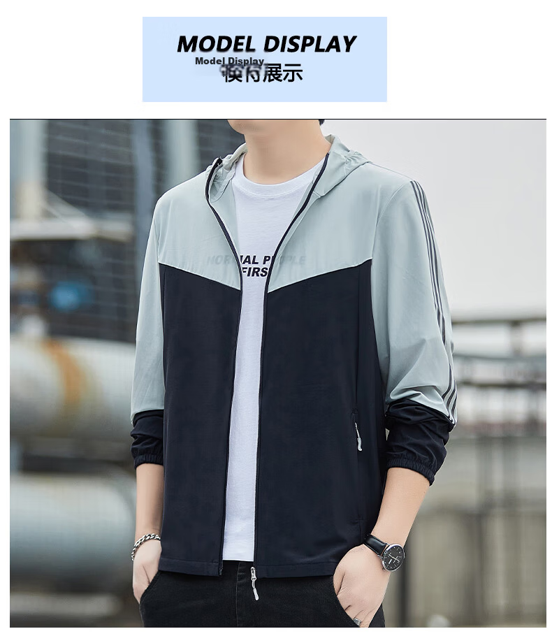 ROMON Men's Summer Sun Protection Jacket Ice Silk Breathable Casual Outdoor UV Protection Fishing Quick-Dry Coat 1226 Dark Blue 6X 10