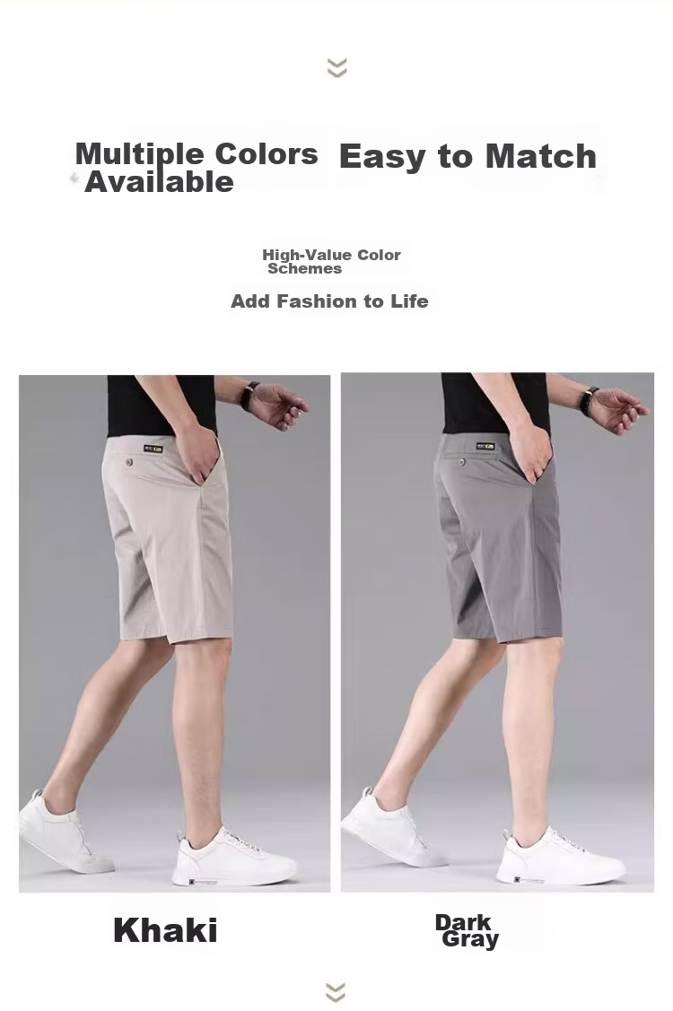 Playboy Ice Silk Men's Five-Point Shorts Summer Thin Breathable Quick-Dry New Business Casual Versatile Mid-Length Pants Trend 12