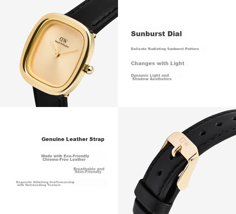 Daniel Wellington Women's Watch DW880 Square Leather Strap Quartz Wristwatch - Women's Day Gift 7