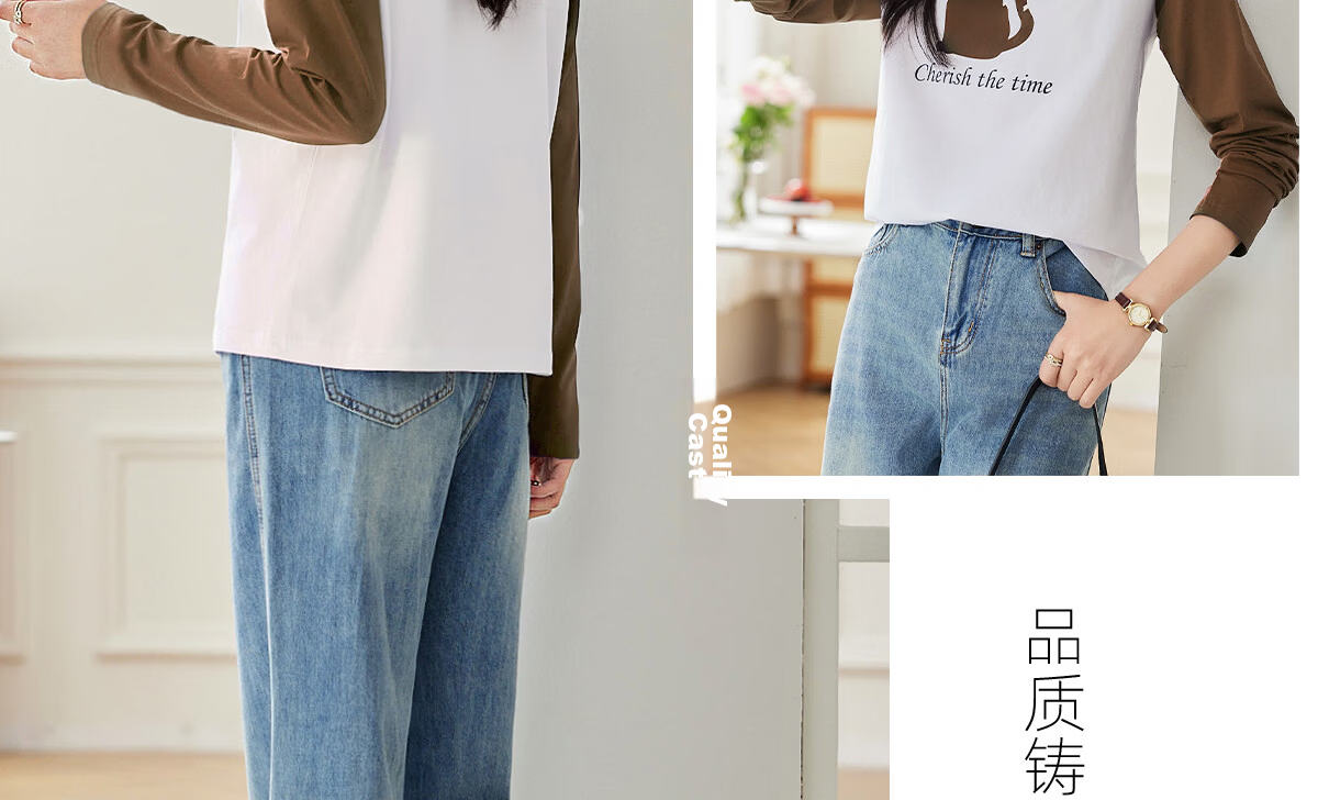 Pincai Women's Long Sleeve T-Shirt Cute Cat Print Colorblock Crew Neck Raglan Sleeve Trendy Top P143T2027 26