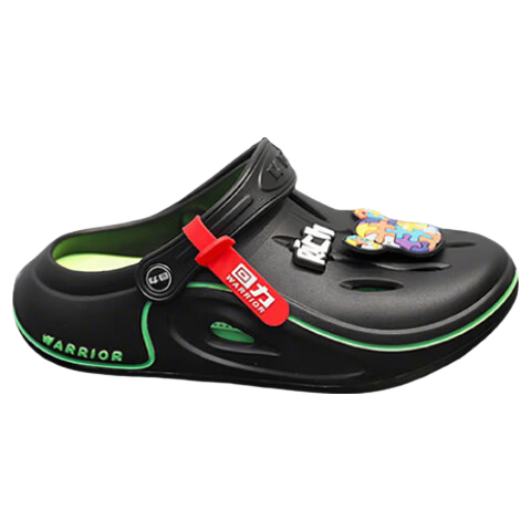 Warrior Official Men's Autumn Hollow Shoes 2026 New Outdoor Closed-Toe Men's Slippers Black Green Size 42