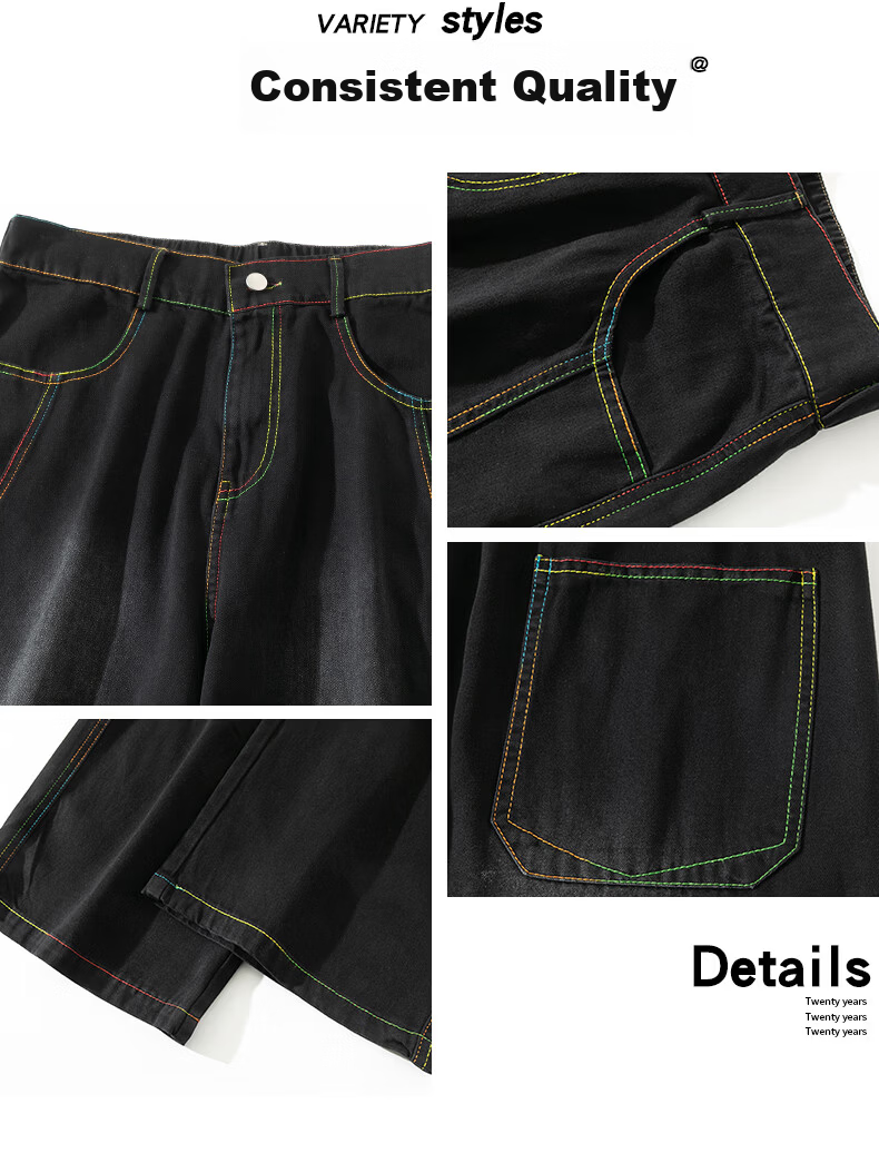 SWAMP AREA Lyocell Tencel Denim Jeans Men Summer Straight Loose Ice Silk Wide Leg Casual Pants K652 Black L 4