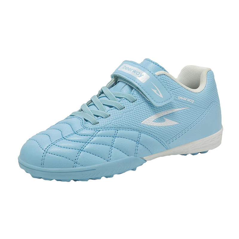 DEERWAY Kids Soccer Shoes Age 6-12 Boys Girls Professional TF Turf Cleats Non-Slip Training Shoes White Moon Size 31