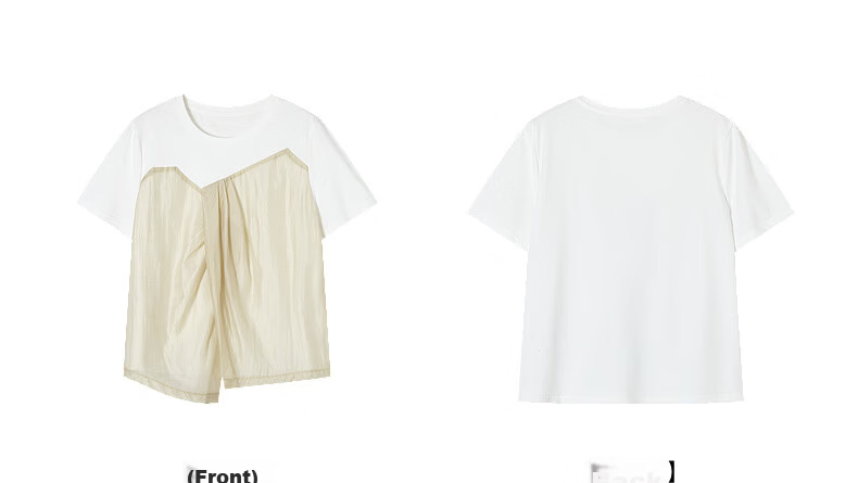 Demana [Comfort Sorona] Summer Elegant Color-Block Crew Neck Short Sleeve Fashion Slim Fit Versatile Women's T-Shirt 17