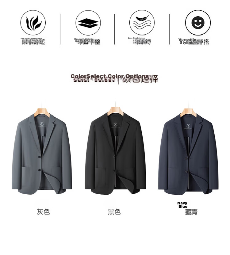 TUCANO Men's Summer Ice Silk Cooling Italian Style Single-Breasted Suit Jacket Business Sun Protection Breathable Gray M 9