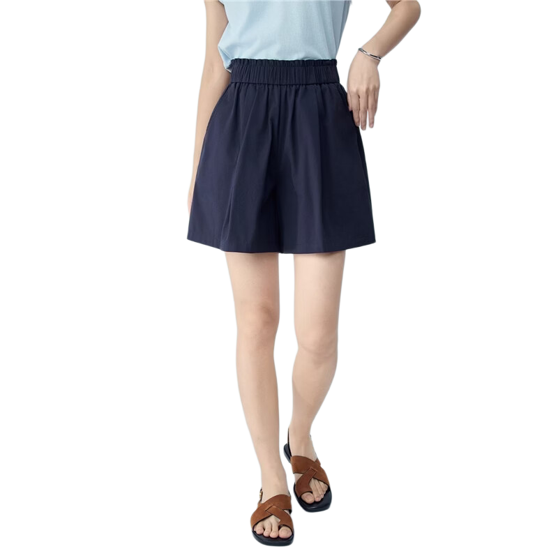 Giordano Women's Summer New Pure Cotton Loose Lace Elastic Waist Wide Leg Casual Shorts 13406304