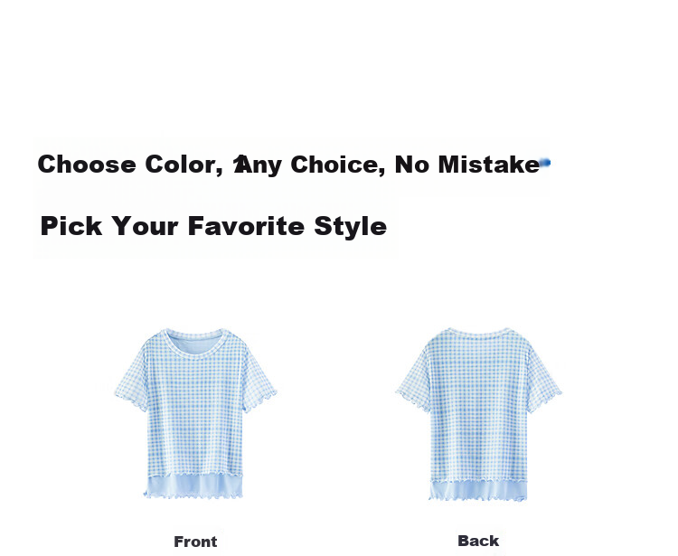 Semir Women's Short Sleeve T-Shirt Summer Short Plaid Mesh Fake Two-Piece Slim Fit 2026 Design Top 109326100013 20