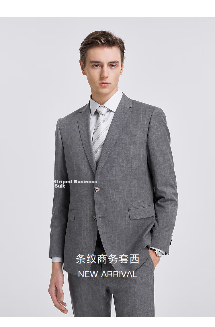 Youngor Men's Striped Business Suit Jacket High-End Wool Fabric Classic Elegant 220234D 2