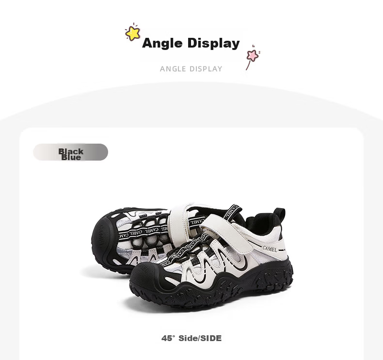 CAMEL Aurora Cute Ugly Kids Casual Velcro Children's Hiking Shoes L66S202026 Off-White/Black Size 35 20