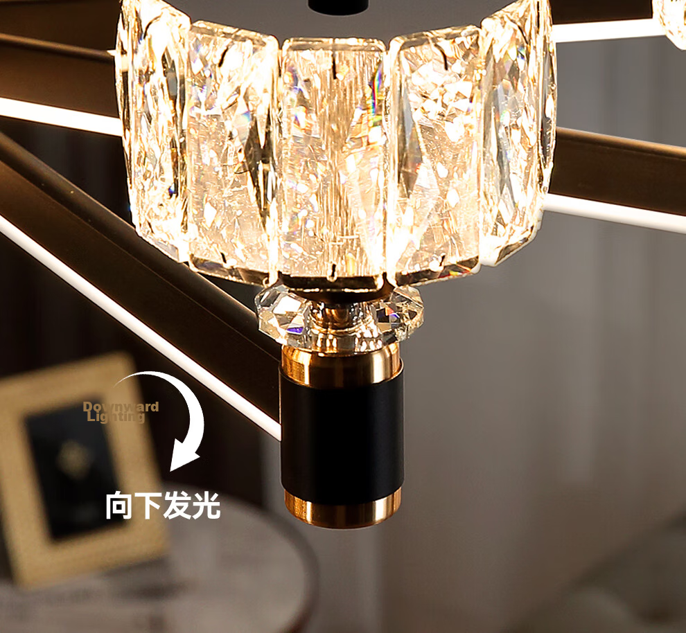 NVC American Light Luxury Living Room Chandelier 15-Arm Eye-Care Full Spectrum Smart WHXD180Z/F-03 21