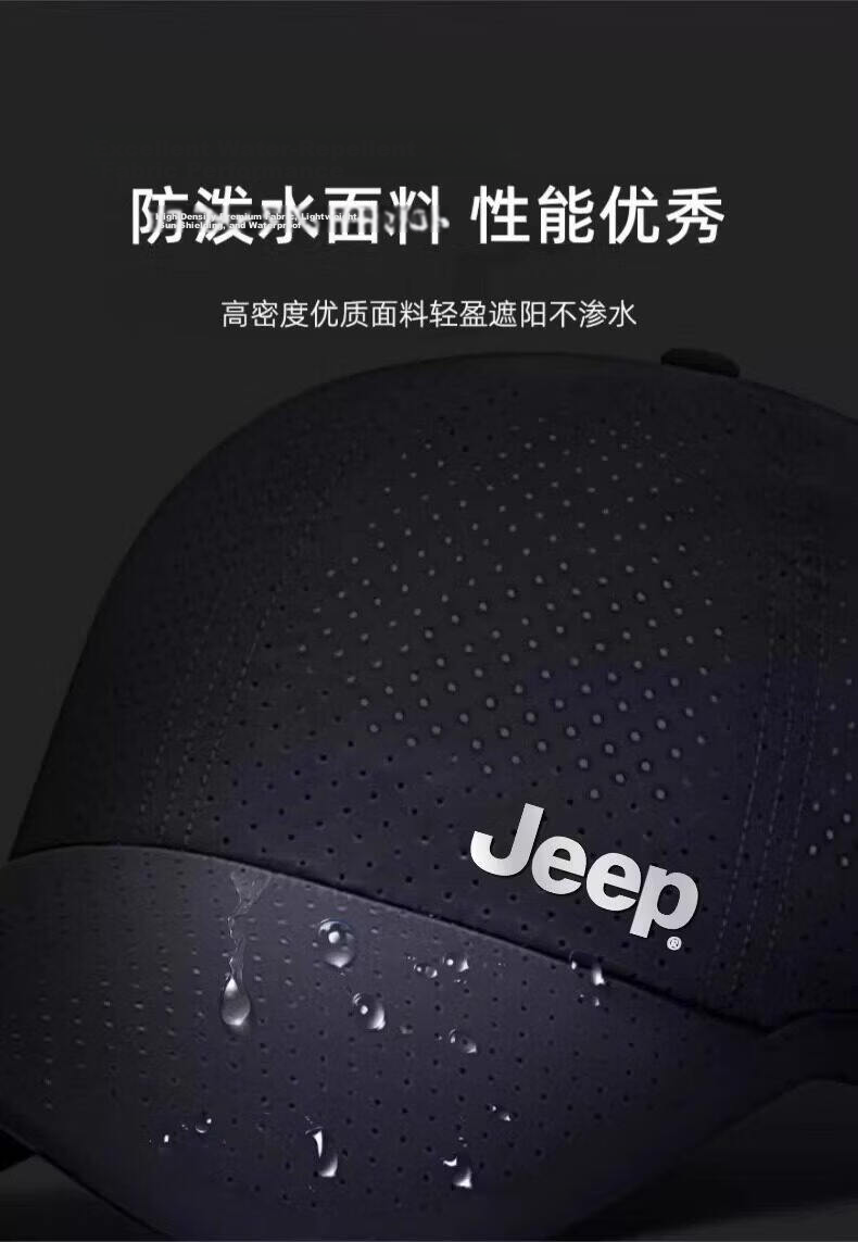 JEEP Men's Summer Outdoor UV Protection Breathable Mesh Adjustable Sunshade Baseball Cap 8
