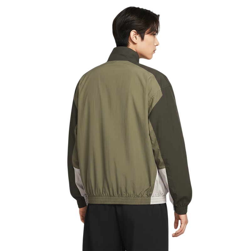 NIKE Men's Woven Jacket, Sports Casual, Fashionable Versatile HQ6110-222 Beige Brown, Size L