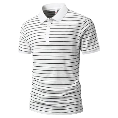 ROMON Men's Short Sleeve Polo Shirt Summer Ice Silk Business Cool Stretch Slim Breathable Collared Quick-Dry T-Shirt