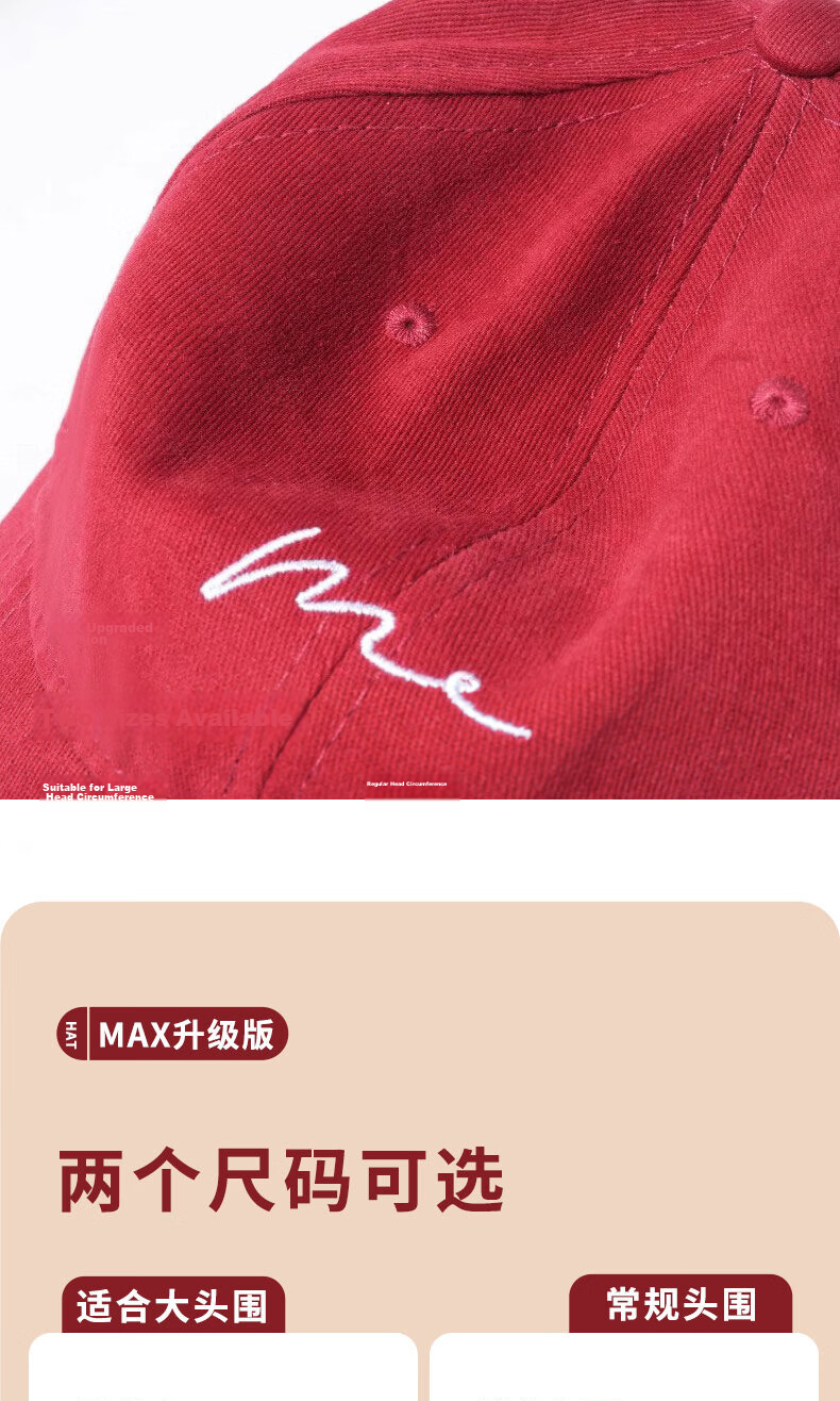 Ning'an Women's Spring Autumn Korean Style Deep Crown Large Head Circumference Baseball Cap Men's Wide Brim Sun Protection Soft Top Duckbill Cap 3