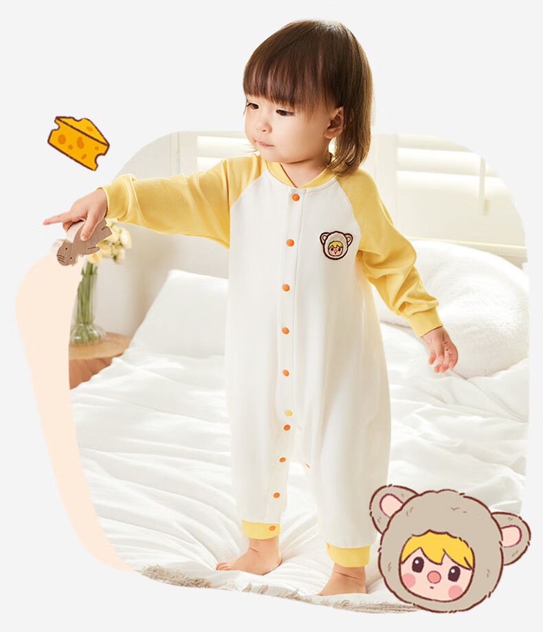 Ibaby ×outlast Space Technology Constant Temperature Onesie, PaoPaoMaTe 2 Pieces Rabbit Drum Hand 100 19