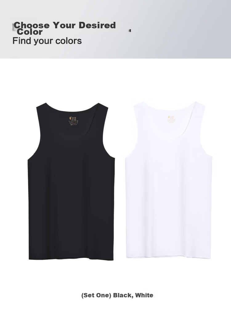 Hodo 2-Pack 50S Modal Seamless Vest for Men Soft Sports Sweat-Absorbing Breathable Base Shirt 13
