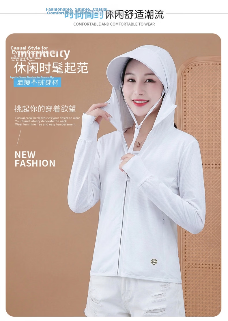 AEMAPE Mother's Day Women's Ice Silk Sun Protection Jacket Summer UV Protection UPF50+ Outdoor Lightweight Breathable Loose Fit Sunblock Shirt 7