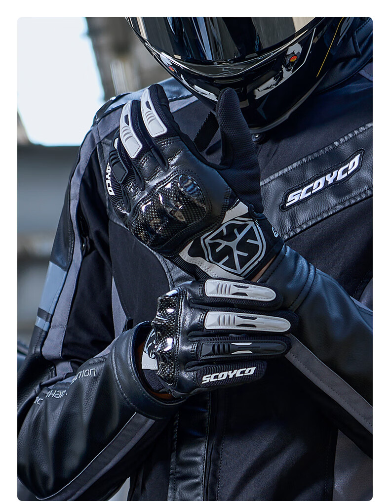 SCOYCO Cloud Bird MC122 Motorcycle Riding Gloves, Racing Bike Carbon Fiber Anti-CE Protective Touchscreen Gloves for All Seasons, Suitable for Men And Wome 18