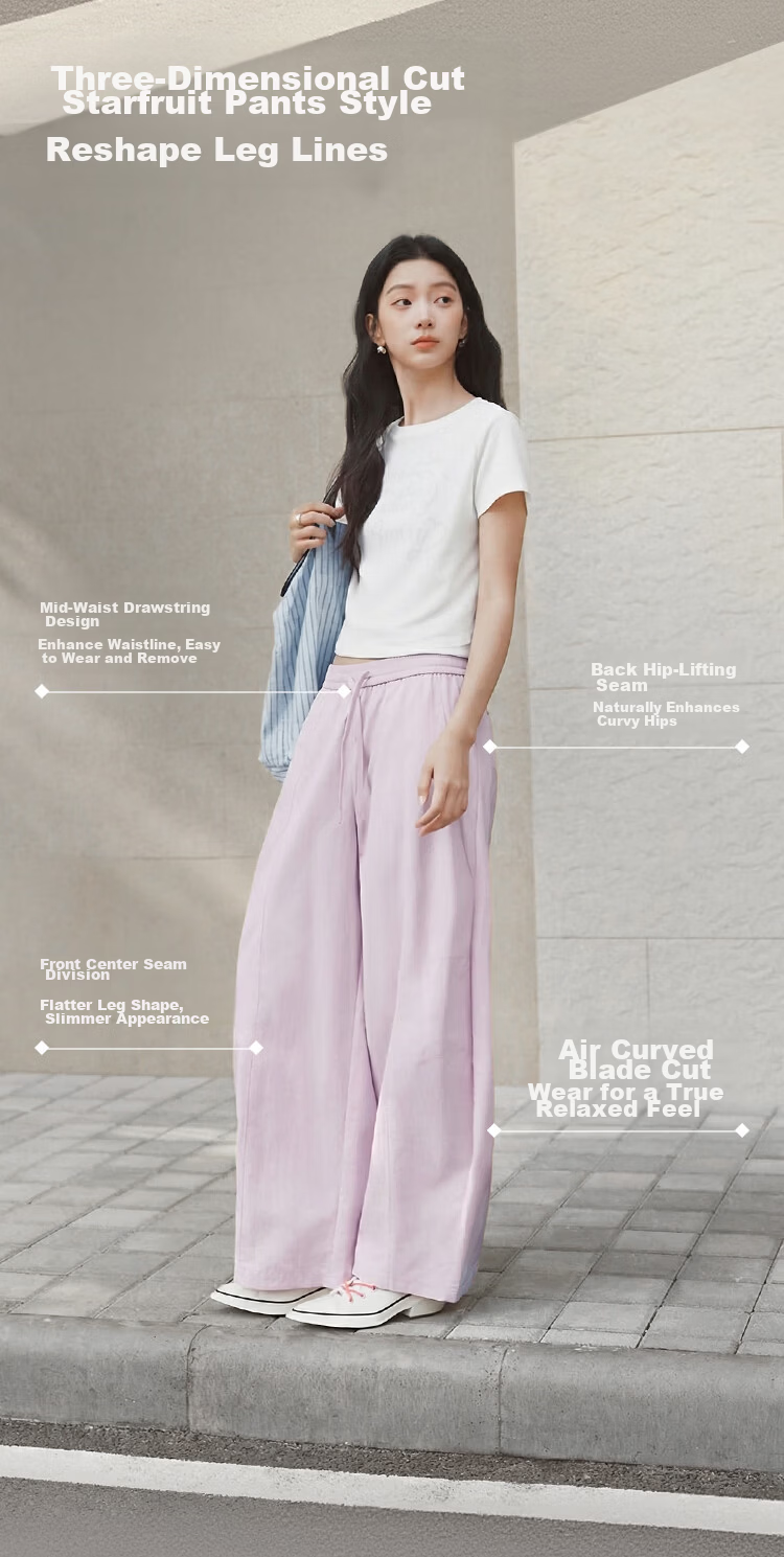 Semir Women's Casual Summer Sun-Protective Moisture-Wicking Textured Panel Loose Wide-Leg Pants 2026 Long Trousers 109326127012 5