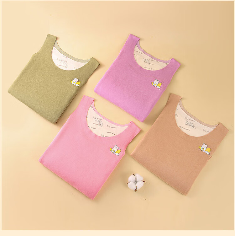 LangSha Children's Wool Thermal Vest for Girls, New Autumn And Winter 2026 Product, Fleece-Lined Thickened 7A Antibacterial Belly Protection Base Layer Baby Vest 21
