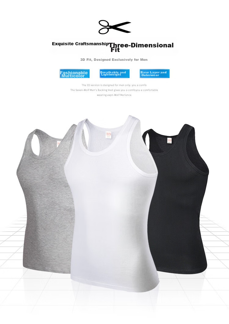 Langsha Men's 100% Cotton Vest Comfortable Soft Breathable Sports Fitness Ribbed Sleeveless Summer Top 4