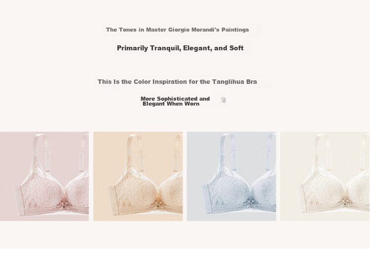 Urban Beauty Women's Bra Floral Heart Lace Baby Skin Cotton Soft Comfortable Flower Cup Pear Blossom Series 2B353F 6