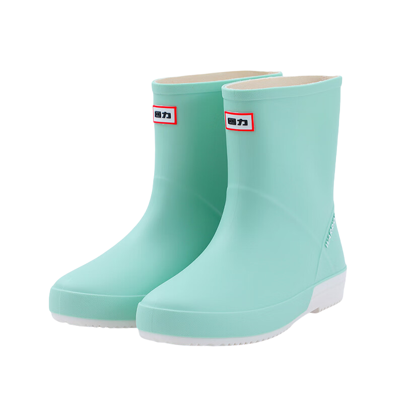 Huili Women's Fashion Outdoor Waterproof Shoes, Non-Slip Wear-Resistant Rubber Shoes, Rain Boots 13-1, Green, Size 37